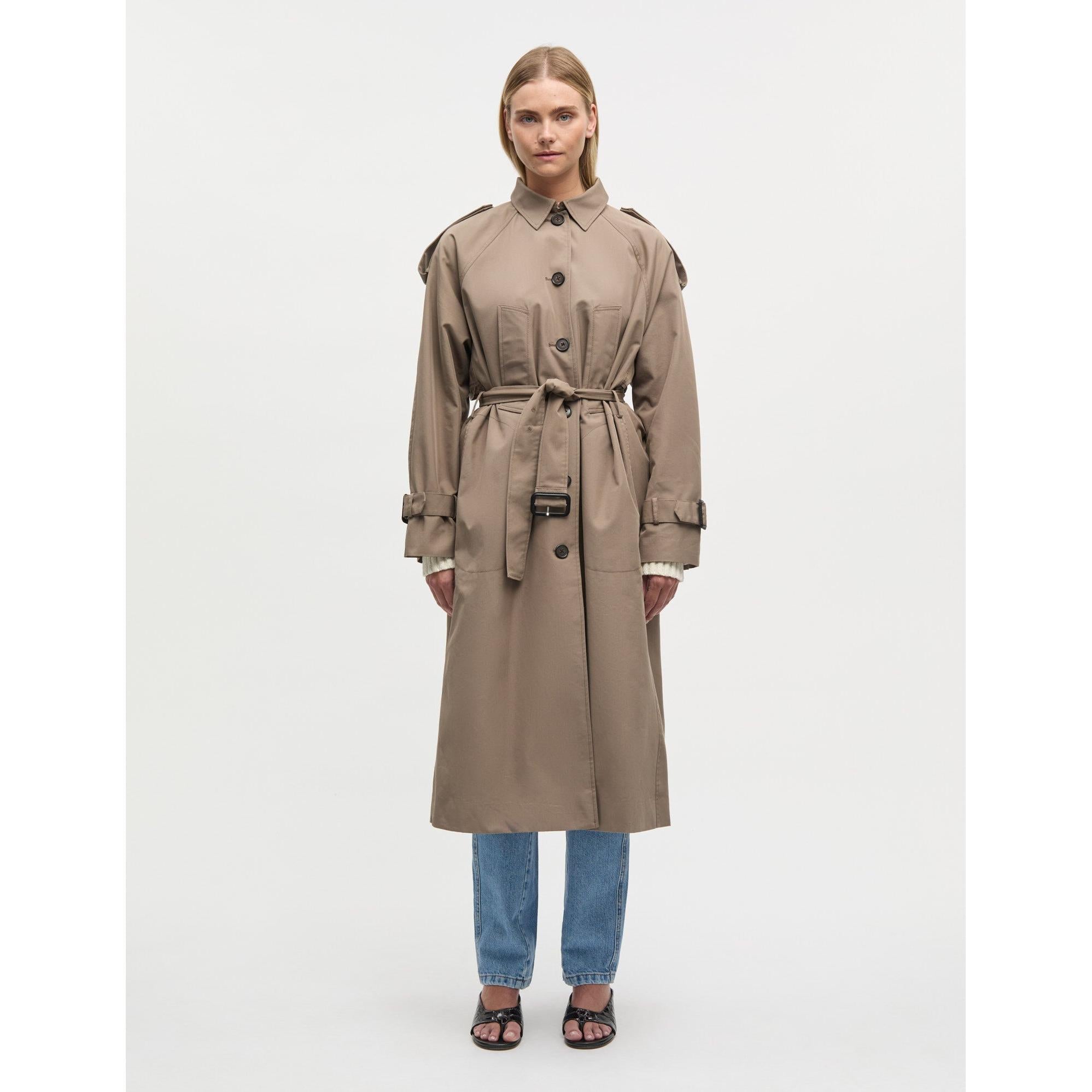Mads Nørgaard, Cotton Pol Bentley Trench Coat, Walnut-Mads Nørgaard - Dame-Minlillebutik.dk