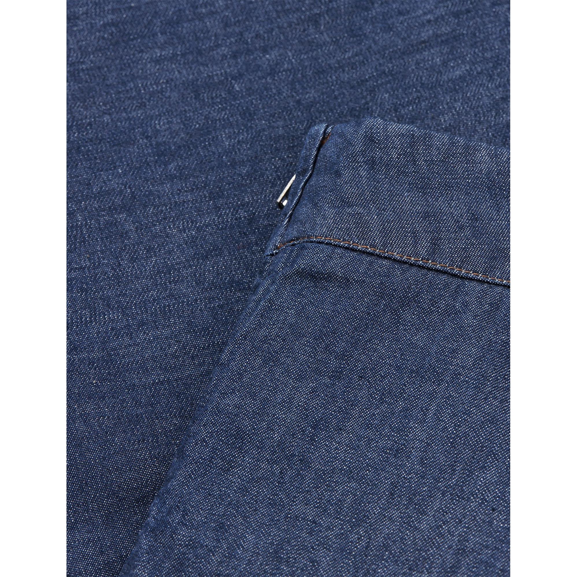 Mads Nørgaard, Air Denim Stelly Skirt, Mid Blue Denim-Mads Nørgaard - Dame-Minlillebutik.dk
