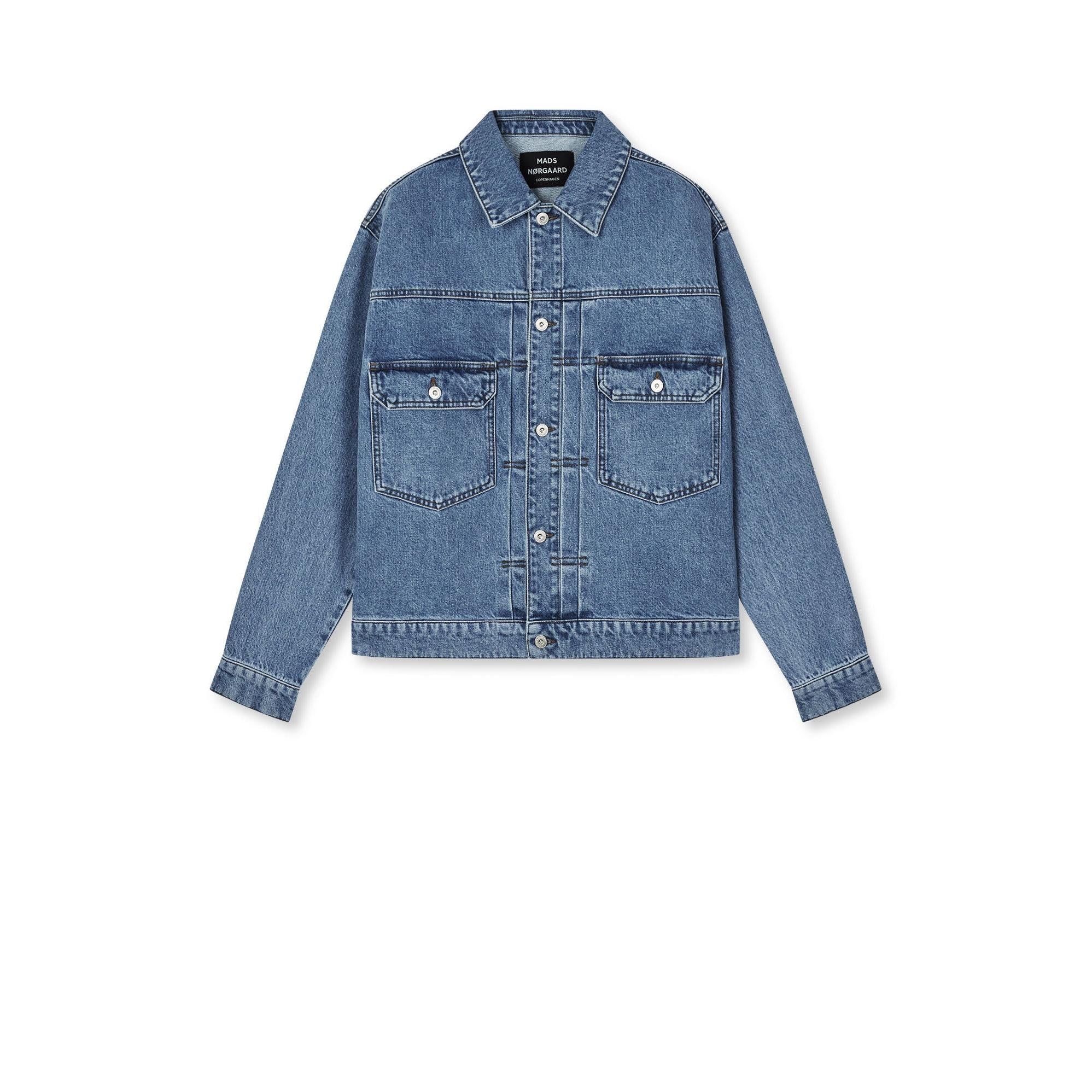 Mads Nørgaard, Arizona Denim Trucker Jacket, Mid Blue Stone Wash-Minlillebutik.dk-Minlillebutik.dk
