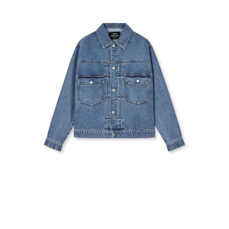 Mads Nørgaard, Arizona Denim Trucker Jacket, Mid Blue Stone Wash-Minlillebutik.dk-Minlillebutik.dk