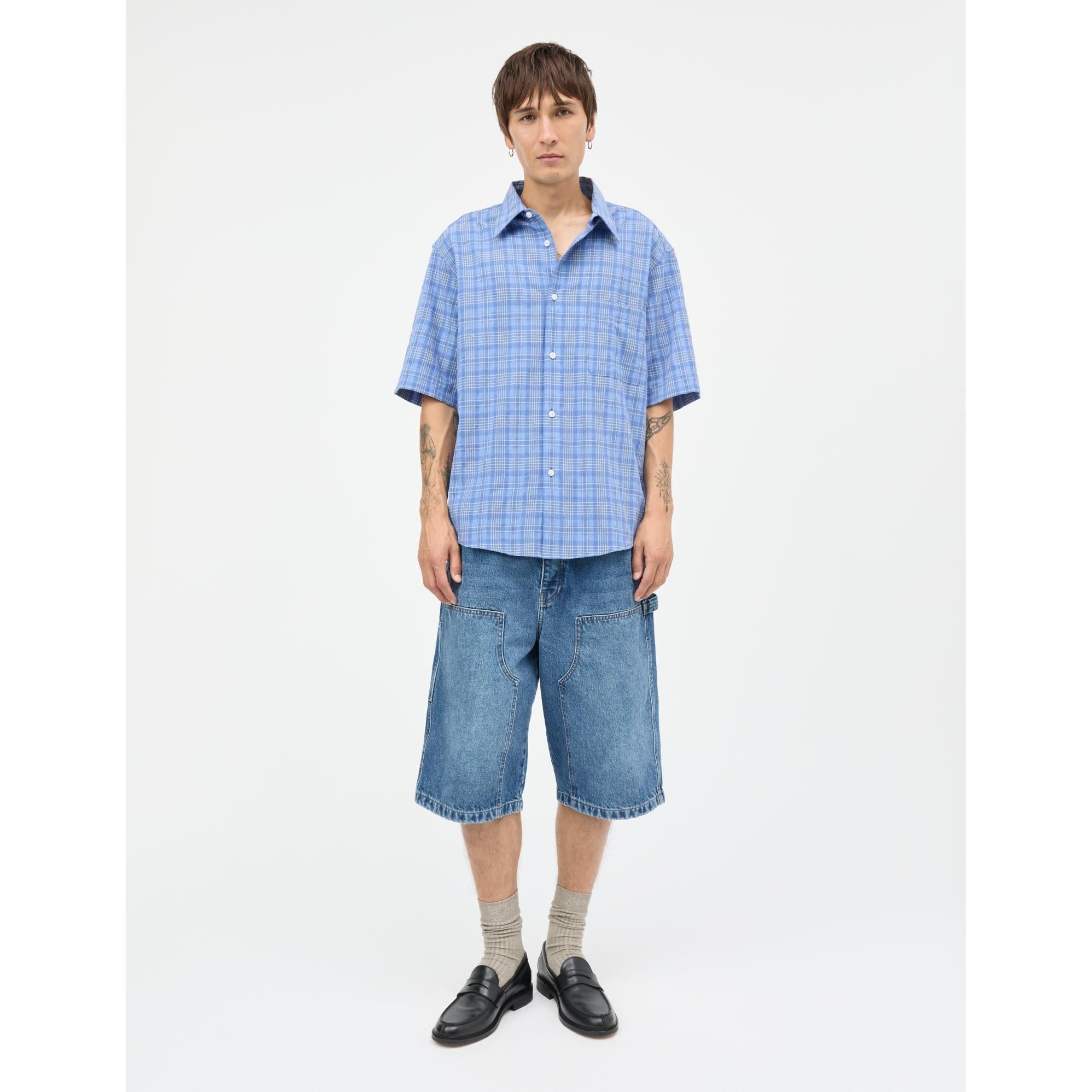 Mads Nørgaard, Arizona Denim James Shorts, Mid Blue Stone Wash-Mads Nørgaard-Minlillebutik.dk