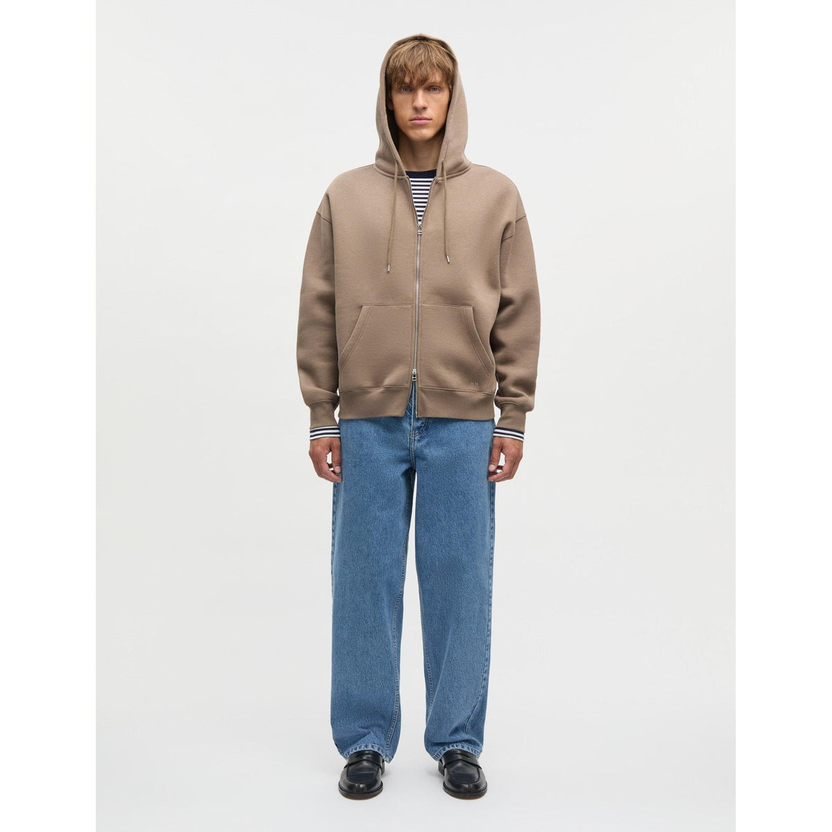 Mads Nørgaard, Standard Luka Hoodie Zip Sweat, Walnut-Mads Nørgaard - Herre-Minlillebutik.dk