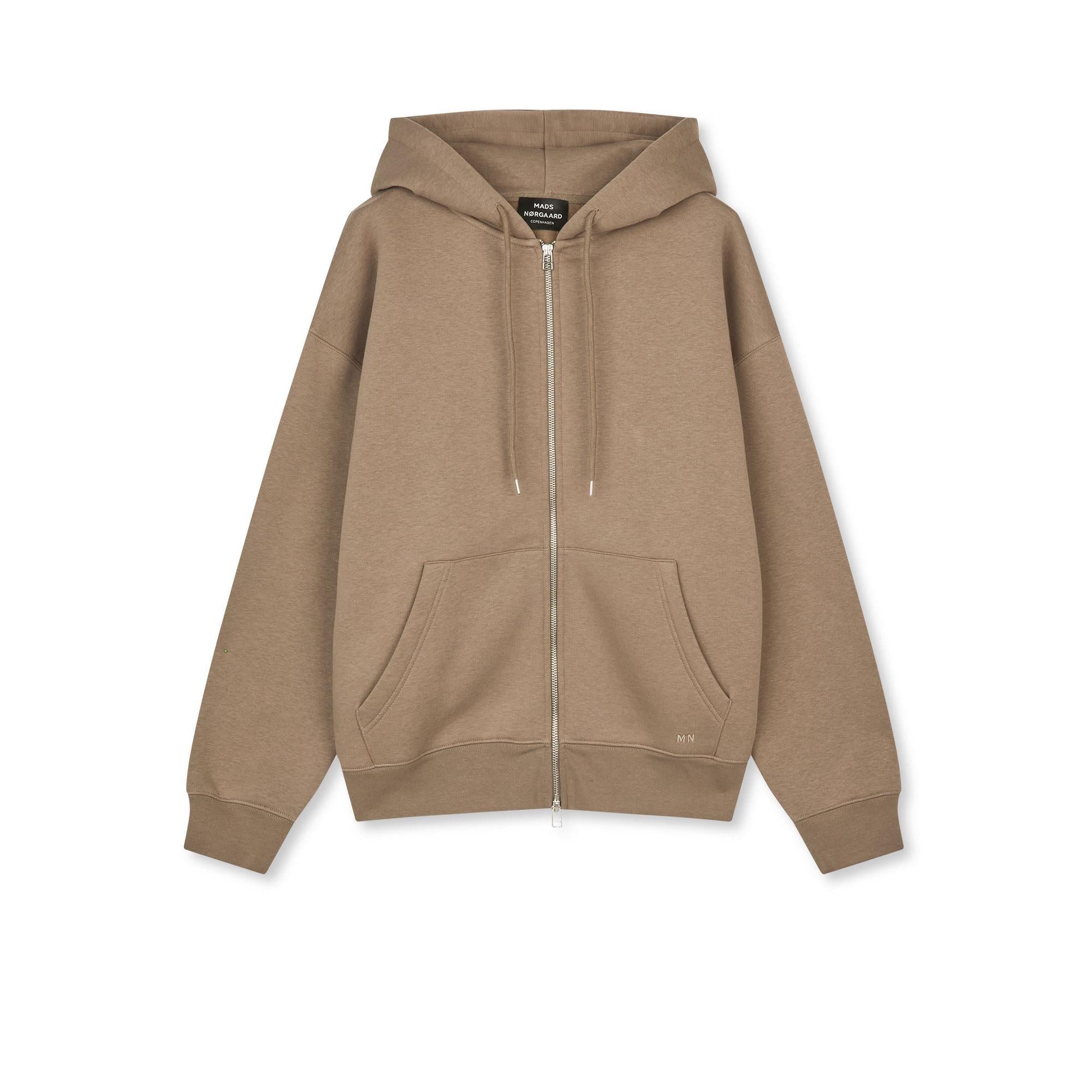 Mads Nørgaard, Standard Luka Hoodie Zip Sweat, Walnut-Mads Nørgaard - Herre-Minlillebutik.dk