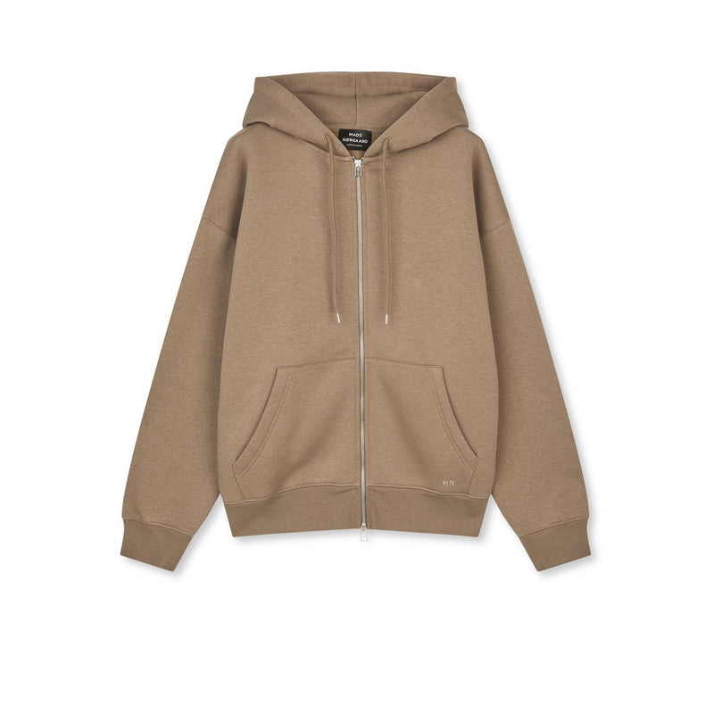 Mads Nørgaard, Standard Luka Hoodie Zip Sweat, Walnut-Mads Nørgaard - Herre-Minlillebutik.dk