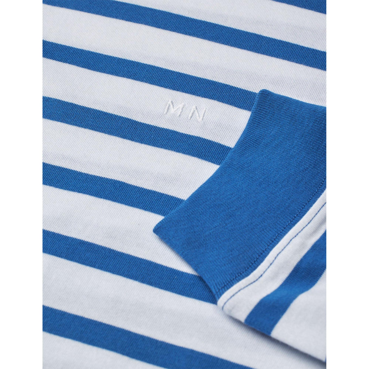Mads Nørgaard, Cotton Jersey Stripe Frode Tee LS, Bright Cobalt/White-Mads Nørgaard - Herre-Minlillebutik.dk