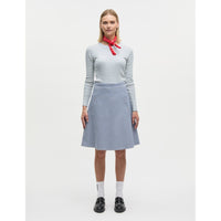 Mads Nørgaard, 2x2 Cotton Stripe Tuba Tee LS, Vanilla Ice/Bright Cobalt-Mads Nørgaard - Dame-Minlillebutik.dk