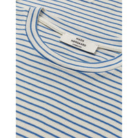 Mads Nørgaard, 2x2 Cotton Stripe Tuba Tee LS, Vanilla Ice/Bright Cobalt-Mads Nørgaard - Dame-Minlillebutik.dk