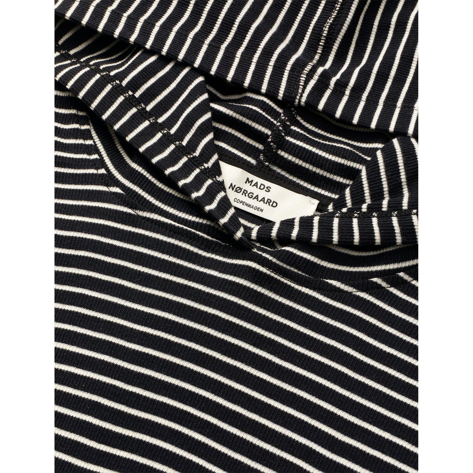 Mads Nørgaard, 2x2 Cotton Stripe Tutti Hood, Black/Vanilla Ice-Mads Nørgaard - Dame-Minlillebutik.dk