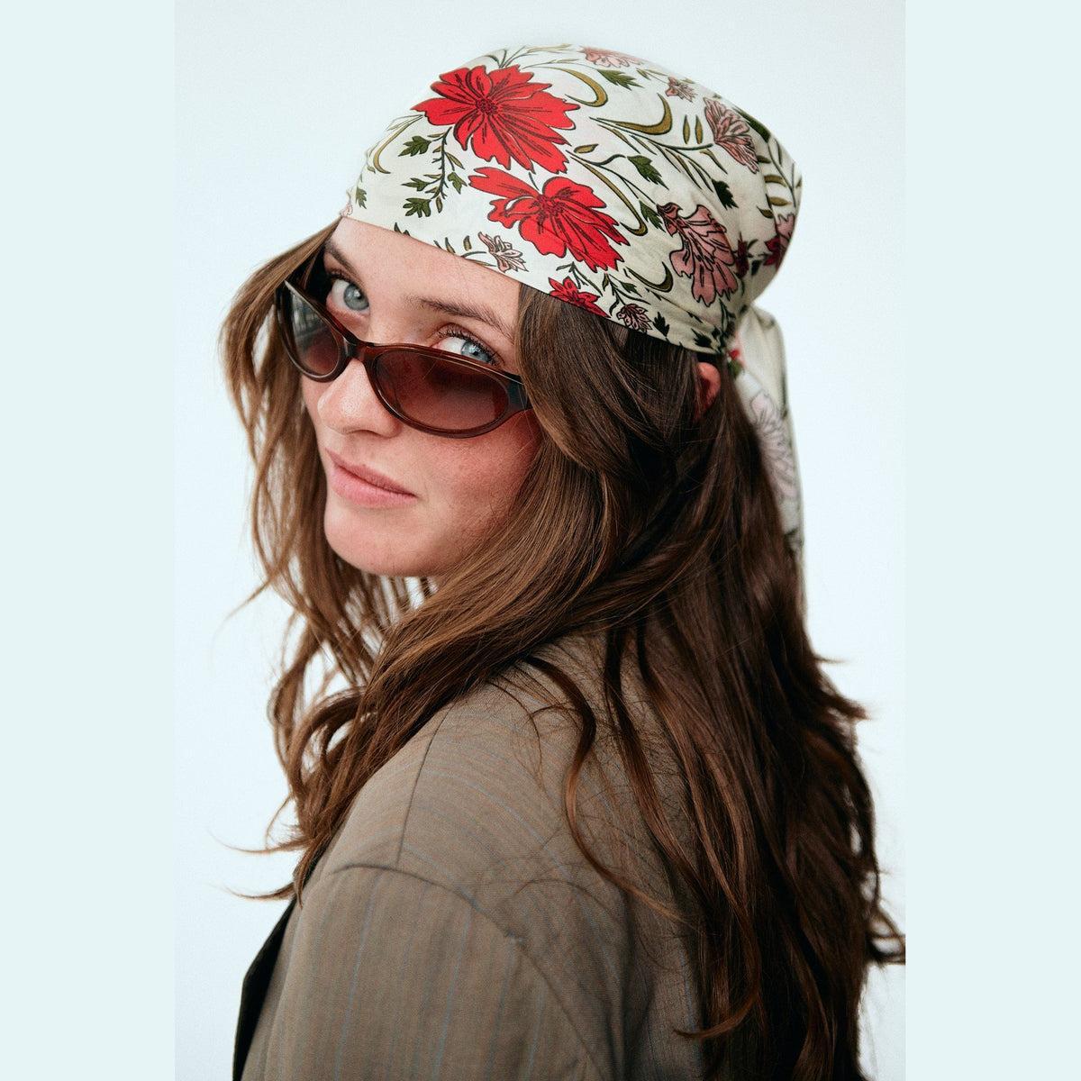 MP, Sylvie Silk Scarf, Cream-MP Strømper-Minlillebutik.dk