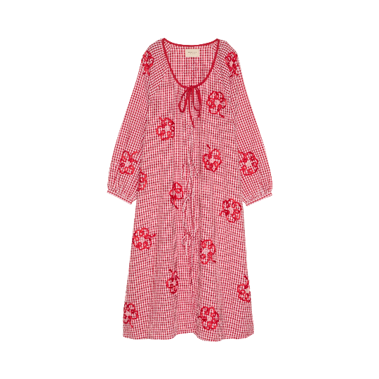 Sissel Edelbo, Sunny Dress, Leftover Fabric, Red Checks, One Size-Sissel Edelbo-Minlillebutik.dk