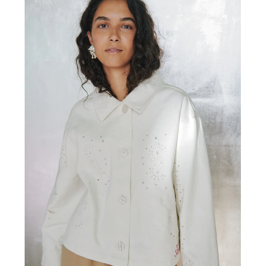 Sissel Edelbo, Vintage Jacket, Organic Cotton, White Napkin-Sissel Edelbo-Minlillebutik.dk