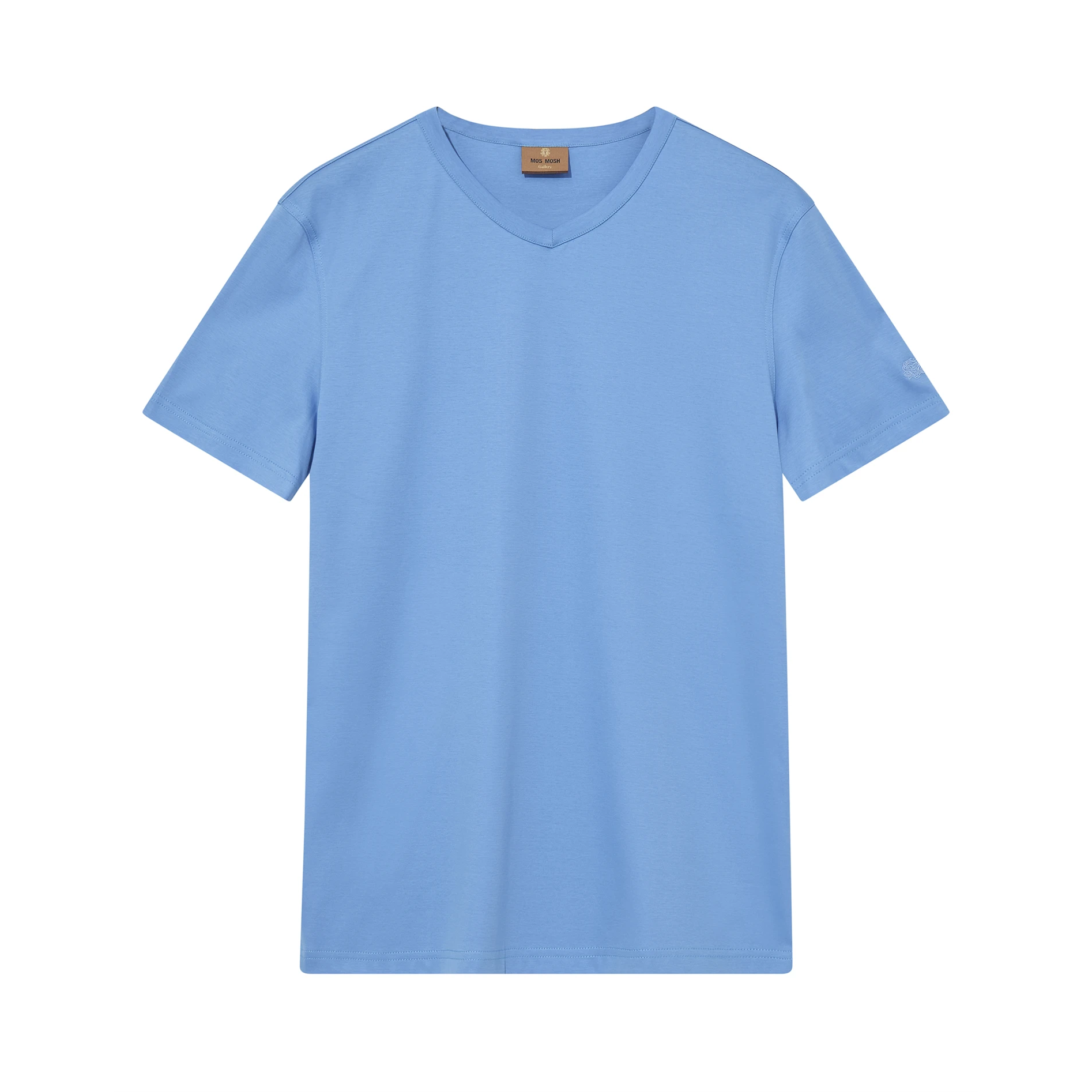 Mos Mosh Gallery, Perry O-SS Tee, Silver Lake Blue-Mos Mosh Gallery-Minlillebutik.dk