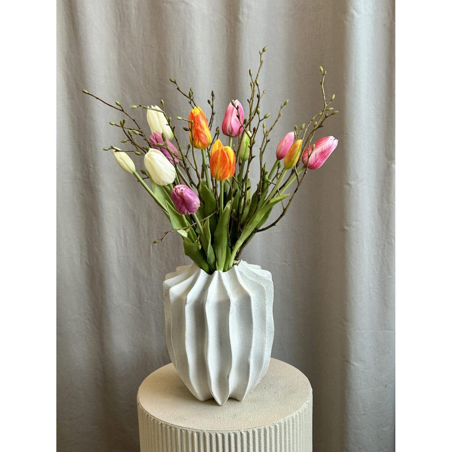 Barbara, Tulipaner, Pink, H 41 cm-Barbara-Minlillebutik.dk
