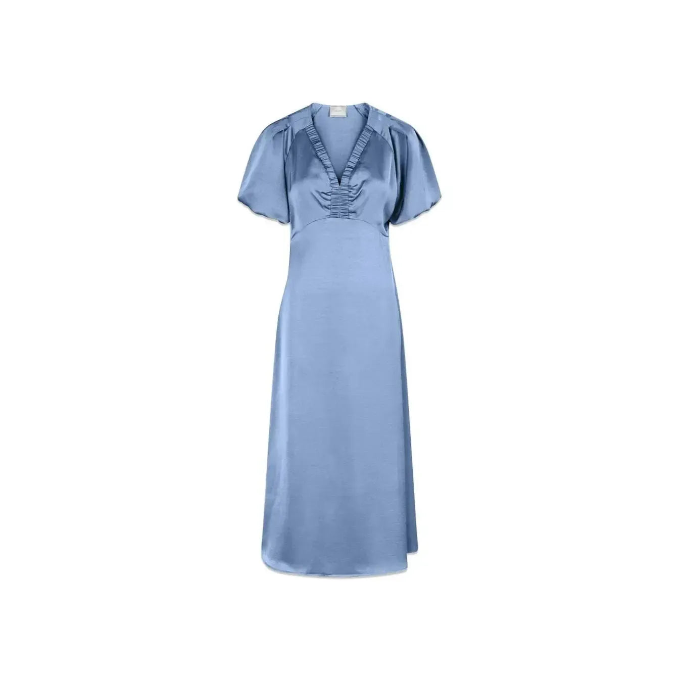 Neo Noir, Illana Heavy Sateen Dress, Smoke Blue-Neo Noir-Minlillebutik.dk