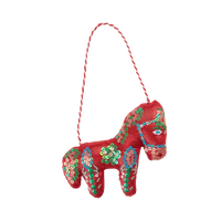 Sissel Edelbo Indian Horse Ornament, Metallic Red