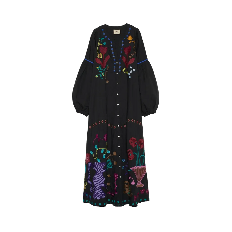 Sissel Edelbo, Irma Dress, Organic Cotton, Black, ONESIZE-Sissel Edelbo-Minlillebutik.dk