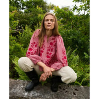 Sissel Edelbo, Juliane Top, Leftover Fabric Red Stripes-Sissel Edelbo-Minlillebutik.dk