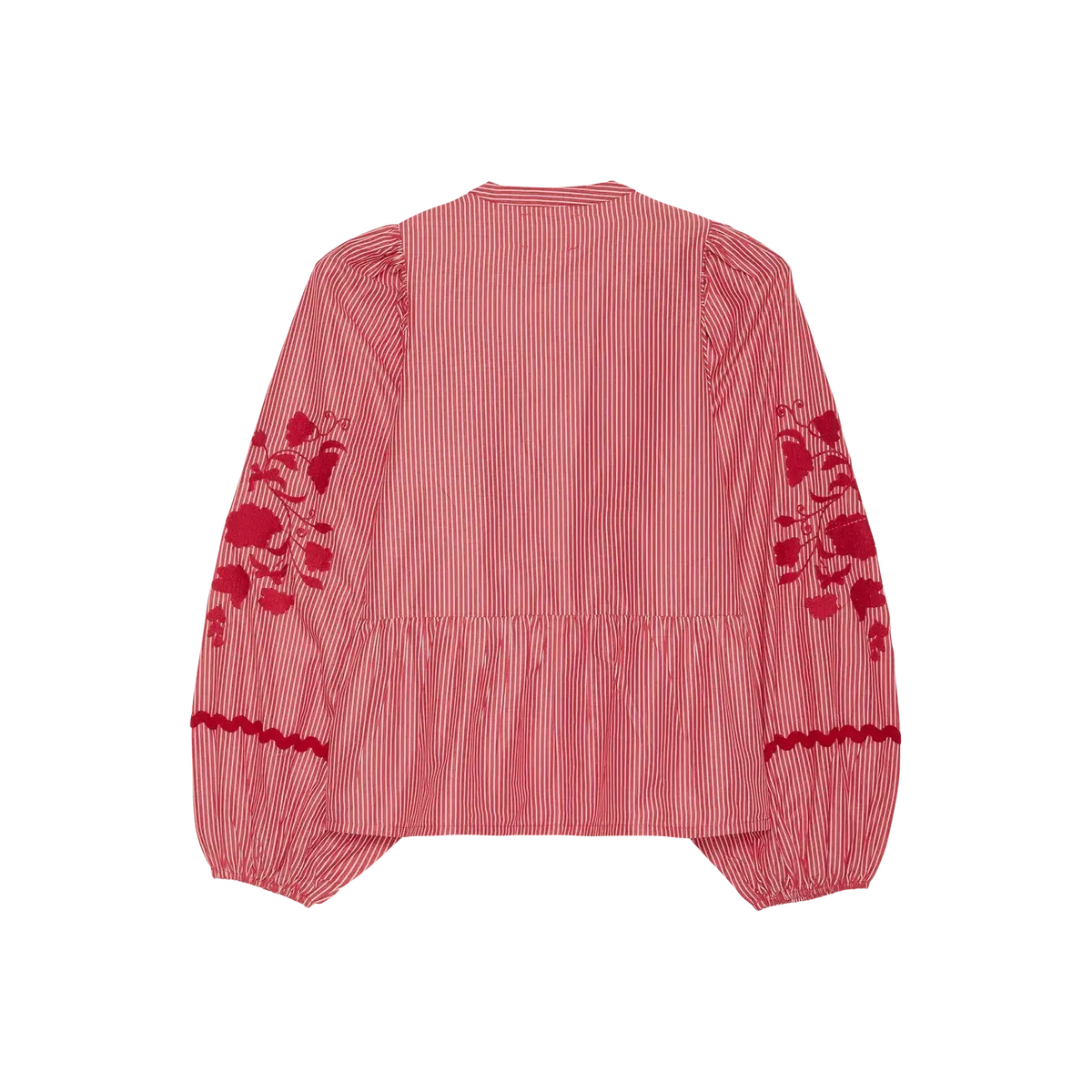 Sissel Edelbo, Juliane Top, Leftover Fabric Red Stripes-Sissel Edelbo-Minlillebutik.dk