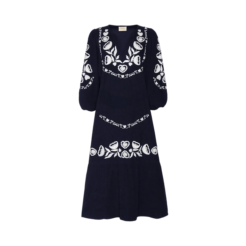 Sissel Edelbo, Kamma Dress, Navy-Sissel Edelbo-Minlillebutik.dk