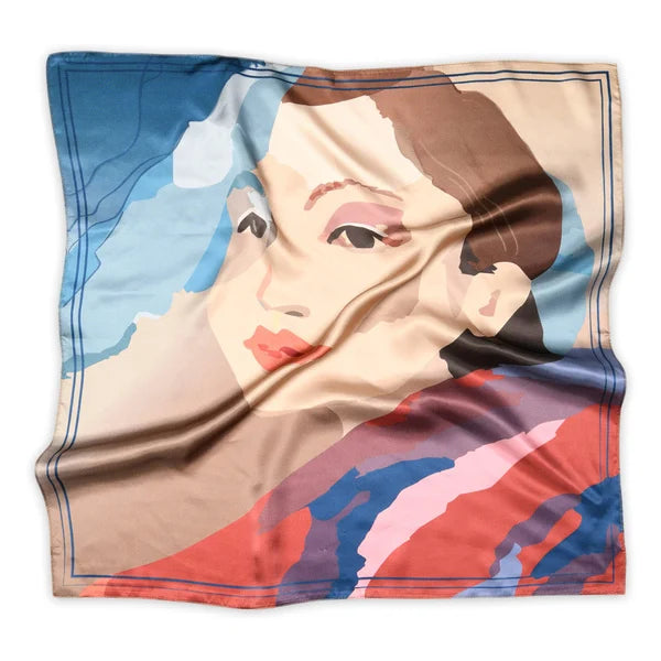 Sneaky Fox, Willa Silk Scarf, Karanda Red