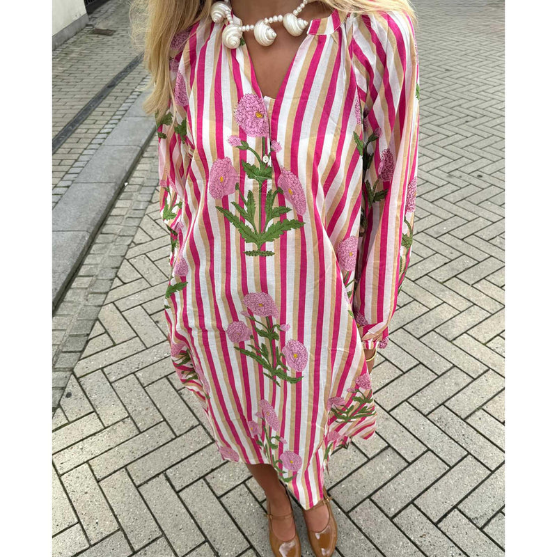 Sissel Edelbo, Lara Dress, Poppy Pink-Sissel Edelbo-Minlillebutik.dk