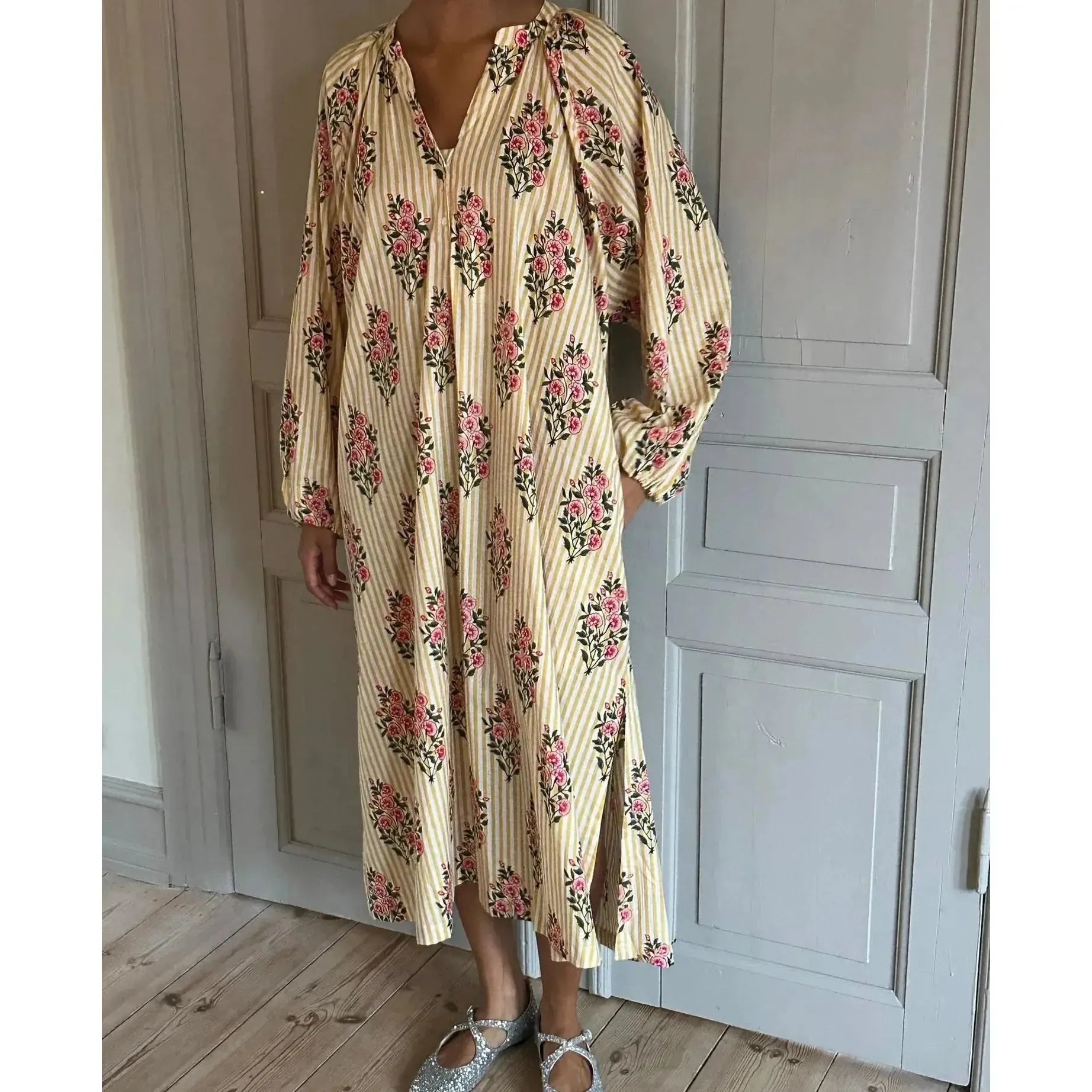 Sissel Edelbo, Lara Dress, Organic Cotton, Golden Yellow, Onesize-Sissel Edelbo-Minlillebutik.dk