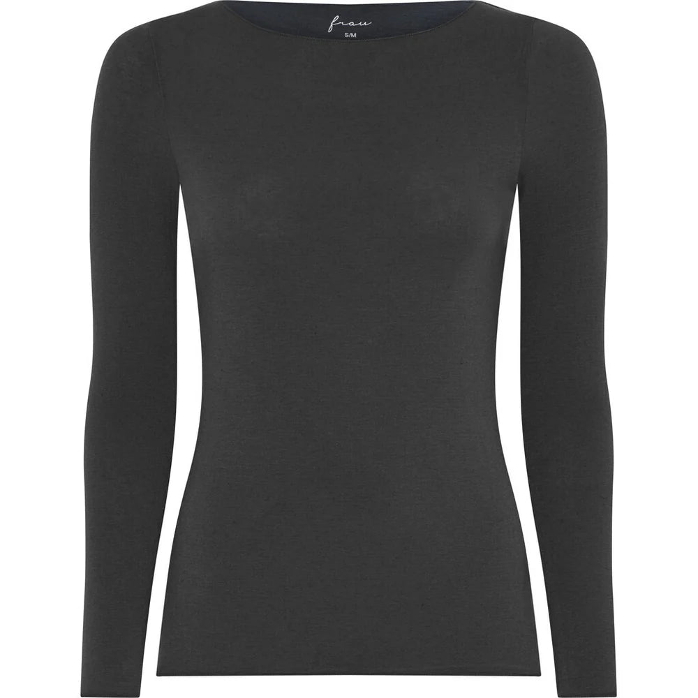 Frau, Lima Cashmere ls Boatneck Top, India Ink