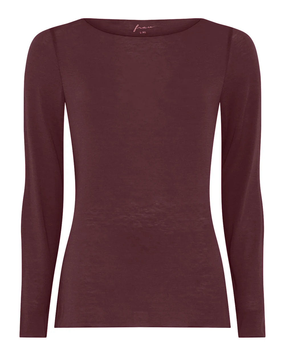 Frau, Lima Cashmere ls Boatneck Top, Red Mahogany