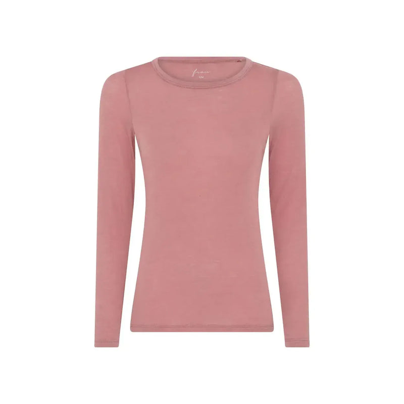 Frau, Lucca Cashmere LS O-neck Top, Ash Rose-Frau-Minlillebutik.dk