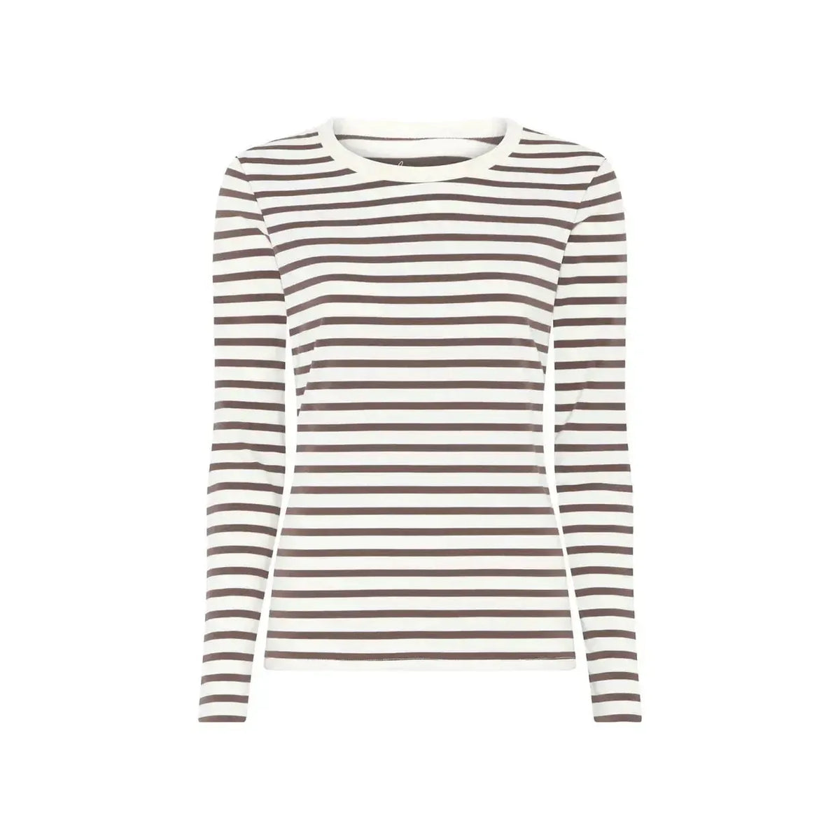 Frau, Lucca Cotton Is Loose Top, Coffee Quartz Stripe-Frau-Minlillebutik.dk