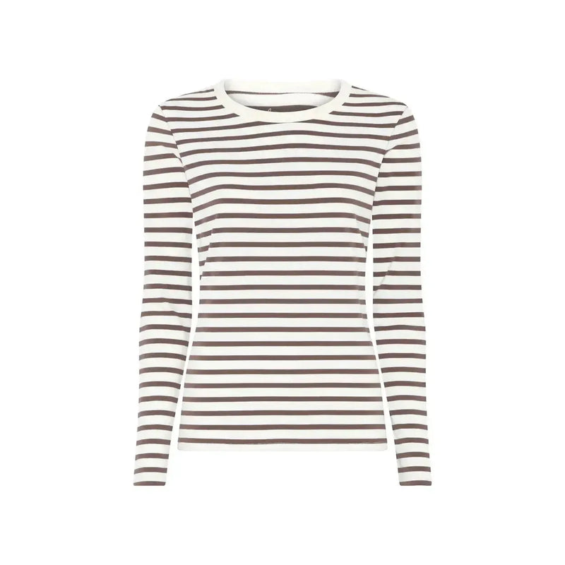 Frau, Lucca Cotton Is Loose Top, Coffee Quartz Stripe-Frau-Minlillebutik.dk