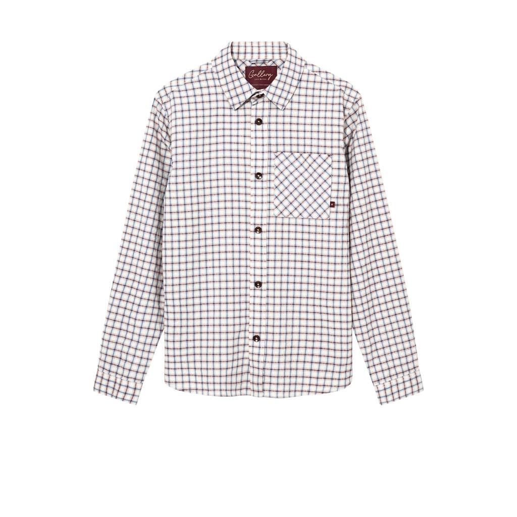 Mos Mosh Gallery, David Spring Check Shirt, Ecru