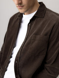 Mos Mosh Gallery, MMGAlden Corduroy Shirt Black Coffee