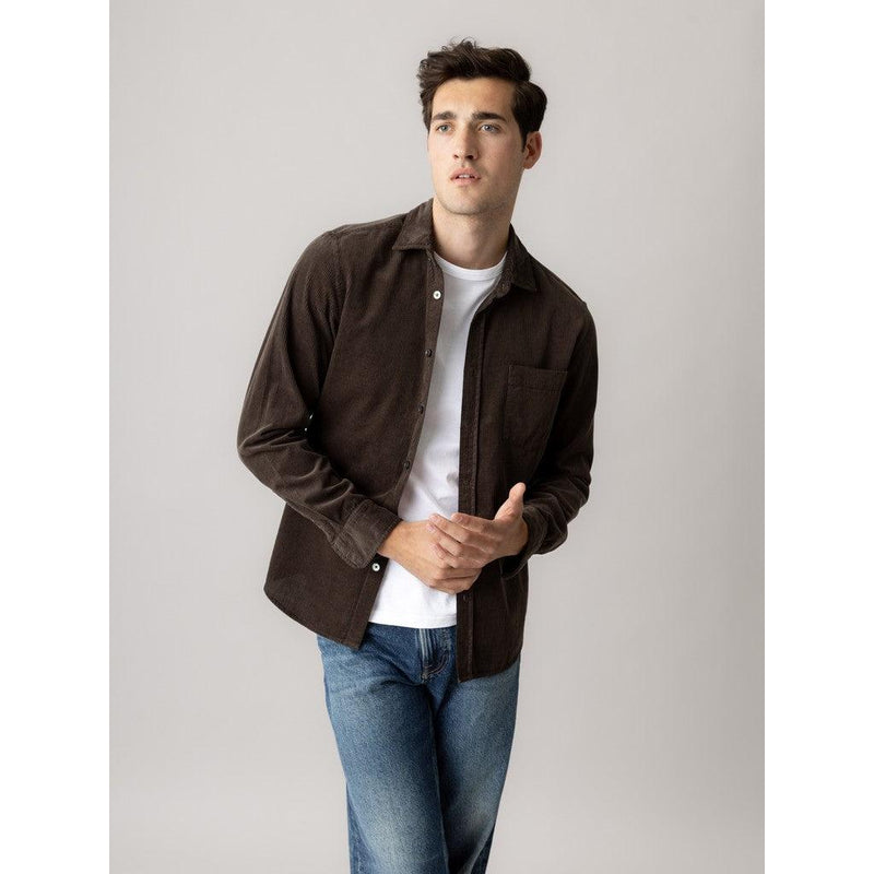 Mos Mosh Gallery, MMGAlden Corduroy Shirt, Black Coffee-Mos Mosh Gallery-Minlillebutik.dk