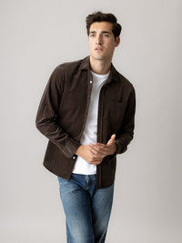 Mos Mosh Gallery, MMGAlden Corduroy Shirt Black Coffee