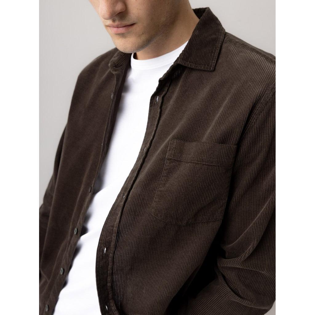 Mos Mosh Gallery, MMGAlden Corduroy Shirt, Black Coffee-Mos Mosh Gallery-Minlillebutik.dk