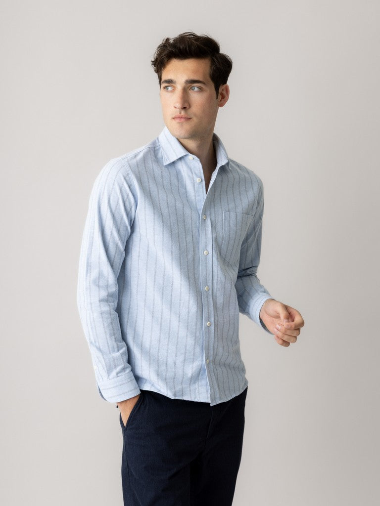 Mos Mosh Gallery, MMGMarco Brush Shirt, Light Blue