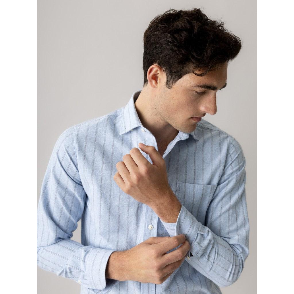 Mos Mosh Gallery, MMGMarco Brush Shirt, Light Blue-Mos Mosh Gallery-Minlillebutik.dk