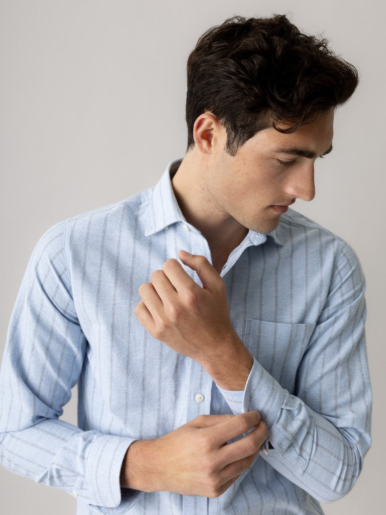 Mos Mosh Gallery, MMGMarco Brush Shirt, Light Blue