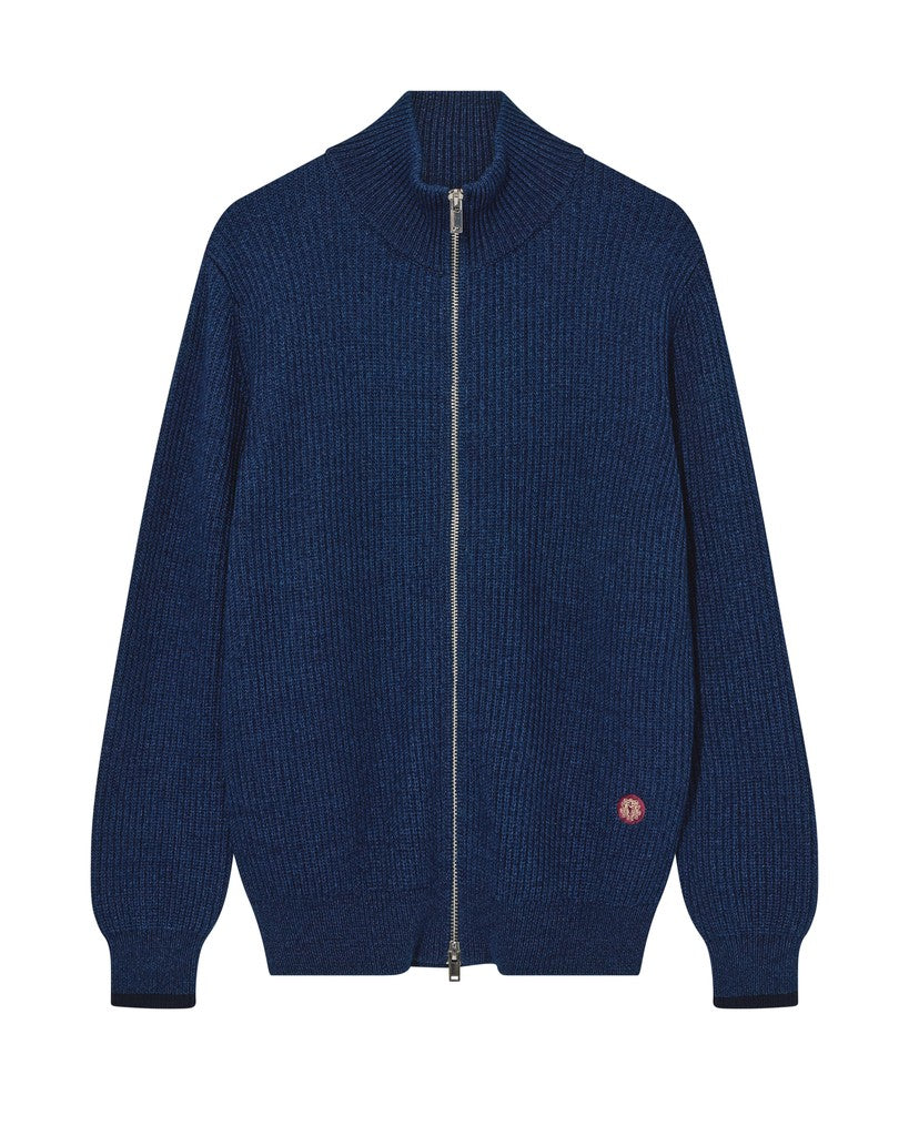Mos Mosh Gallery, Ian Indigo Zip Cardigan, Indigo Blue