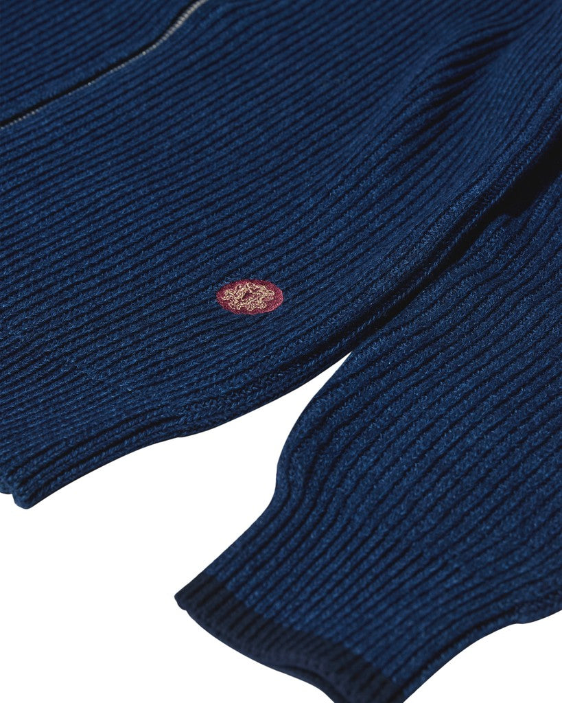 Mos Mosh Gallery, Ian Indigo Zip Cardigan, Indigo Blue