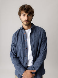 Mos Mosh Gallery, MMGMarco Flannel Shirt Navy