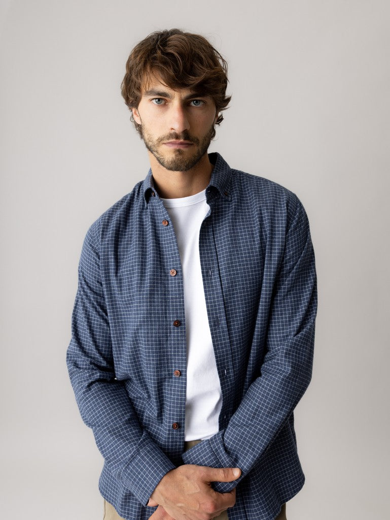 Mos Mosh Gallery, MMGMarco Flannel Shirt Navy