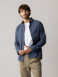 Mos Mosh Gallery, MMGMarco Flannel Shirt Navy