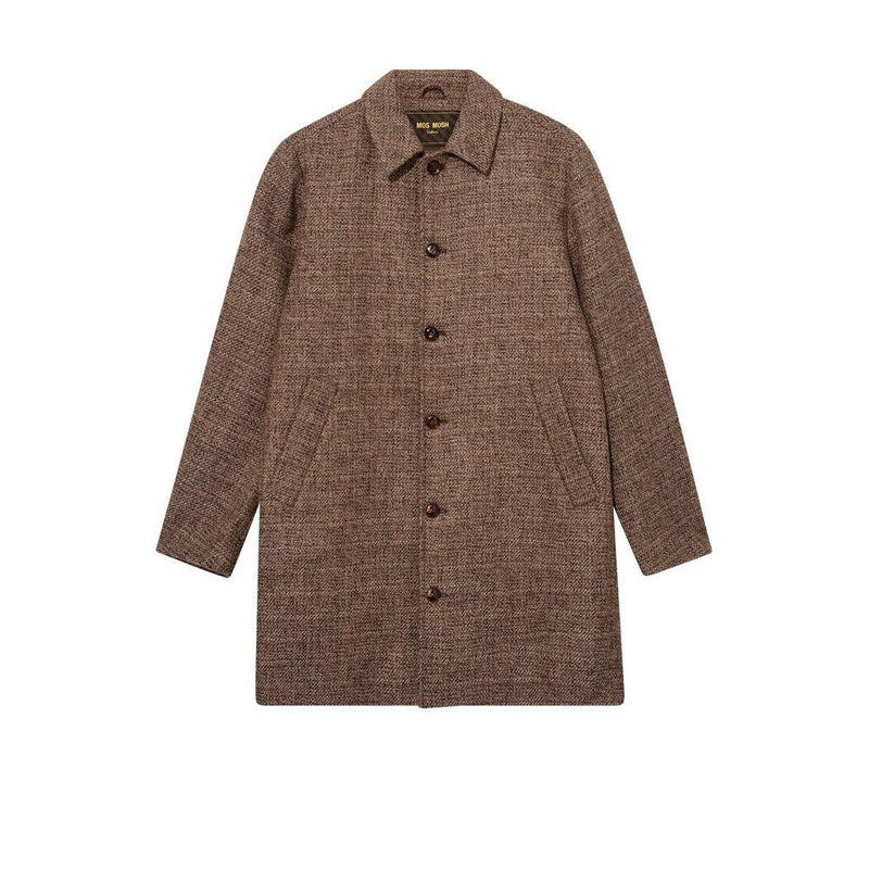 Mos Mosh Gallery, MMGBarkley Tweed Coat, Chocolate Brown Melange-Mos Mosh Gallery-Minlillebutik.dk