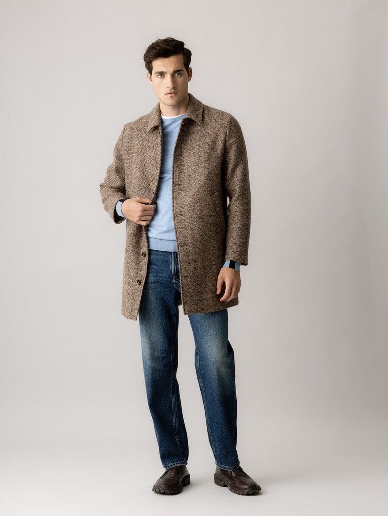 Mos Mosh Gallery, MMGBarkley Tweed Coat, Chocolate Brown Melange