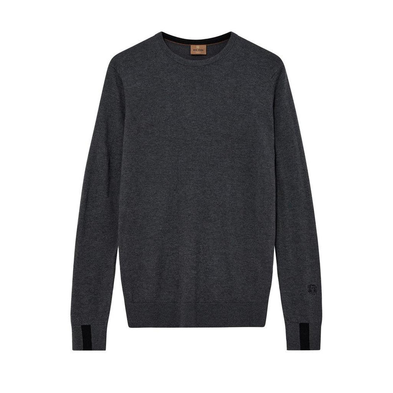 Mos Mosh Gallery, MMGAdam Soft Knit, Charcoal Melange-Mos Mosh Gallery-Minlillebutik.dk