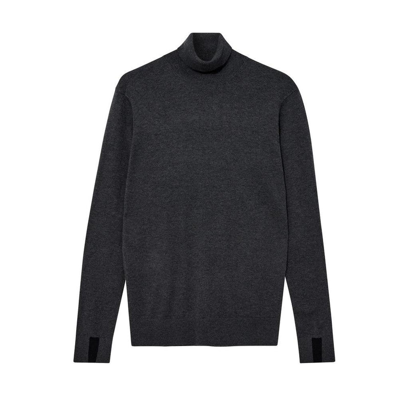 Mos Mosh Gallery, MMGAdam Soft Roll Neck Knit, Charcoal Melange-Mos Mosh Gallery-Minlillebutik.dk