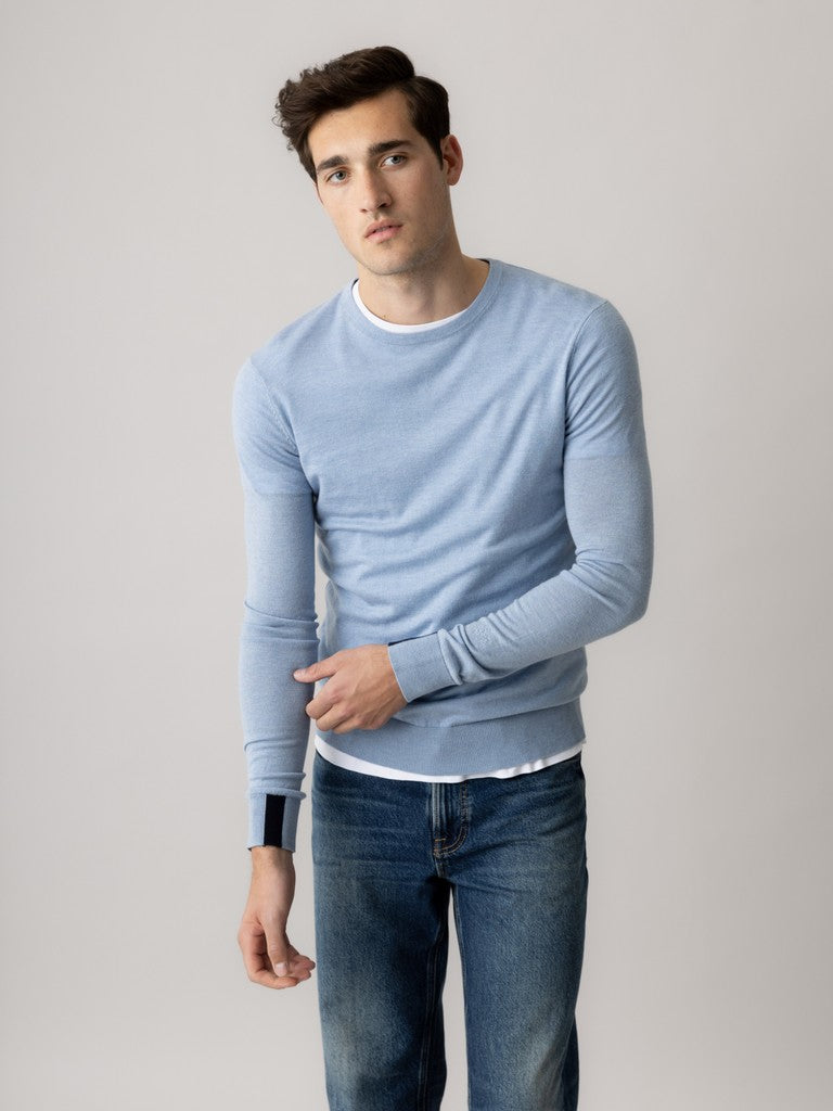 Mos Mosh Gallery, Adam Soft Knit, Light Blue Melange