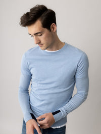 Mos Mosh Gallery, Adam Soft Knit, Light Blue Melange